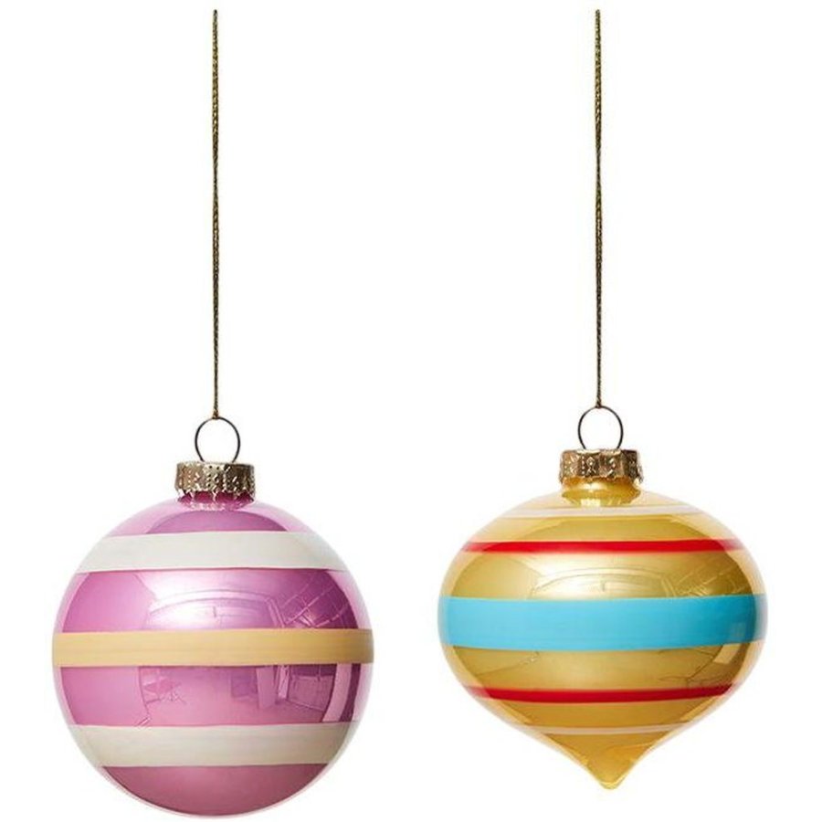 OYOY Vintage Christmas Kugle Bolsjer 2 stk. �7 cm, Multi
