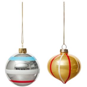OYOY Vintage Christmas Kugle Nostalgi 2 stk. �7 cm, Multi