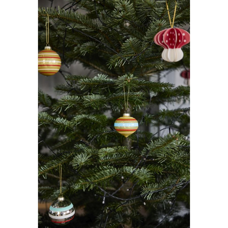 OYOY Vintage Christmas Kugle Nostalgi 2 stk. �7 cm, Multi
