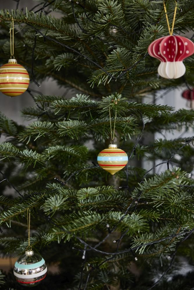 OYOY Vintage Christmas Kugle Nostalgi 2 stk. �7 cm, Multi