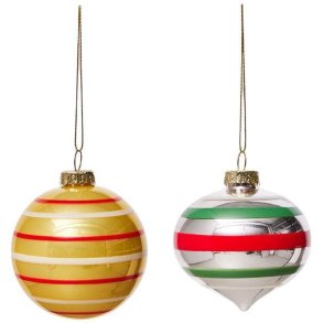 OYOY Vintage Christmas Kugle Karrusel 2 stk. �7 cm, Multi