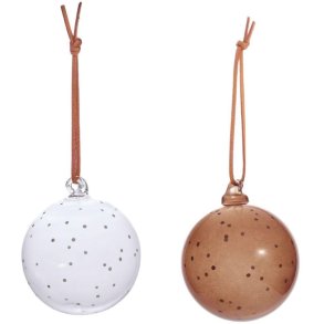 OYOY Natale Christmas Glaskugle 2 stk. �7 cm, Klar/Nutmeg