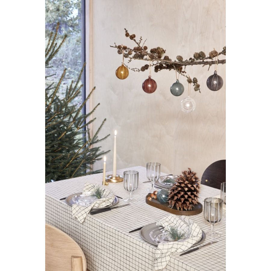 OYOY Natale Christmas Glaskugle 2 stk. �7 cm, Klar/Nutmeg