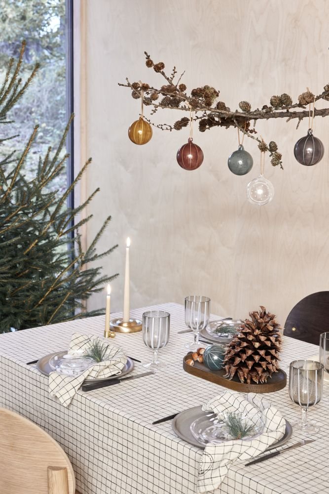 OYOY Natale Christmas Glaskugle 2 stk. �7 cm, Klar/Nutmeg