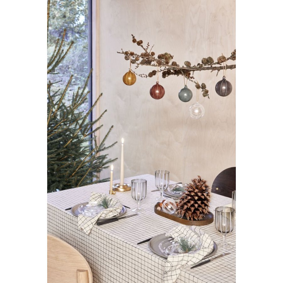 OYOY Natale Christmas Glaskugle 2 stk. �7 cm, Klar/Gr�n