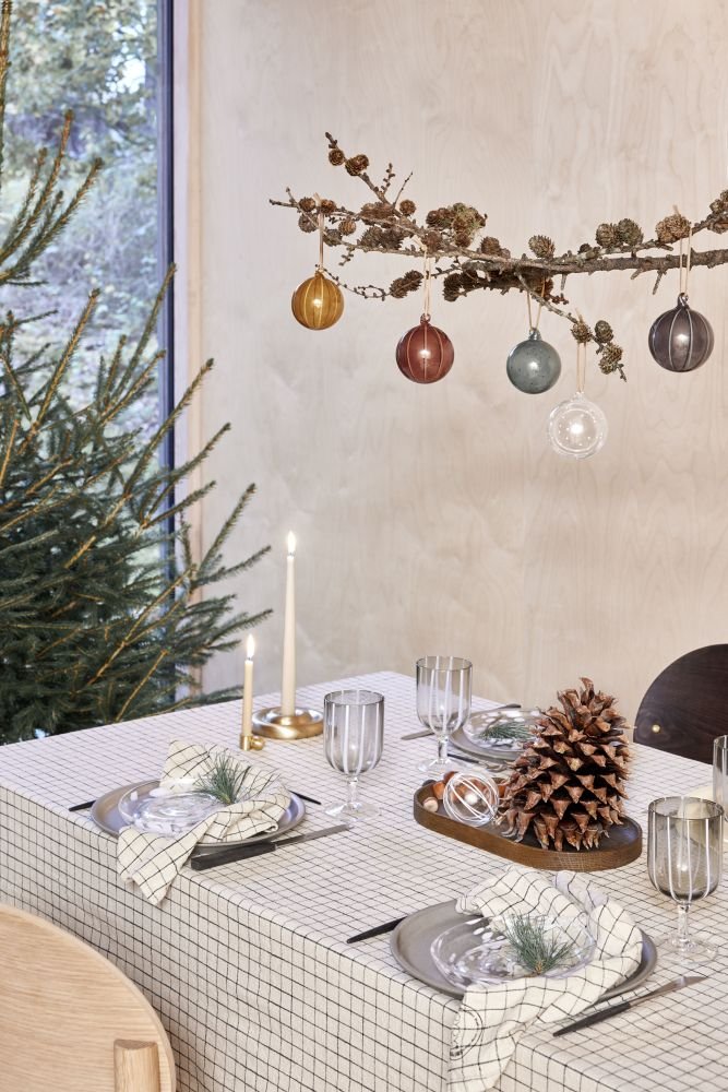 OYOY Natale Christmas Glaskugle 2 stk. �7 cm, Klar/Gr�n