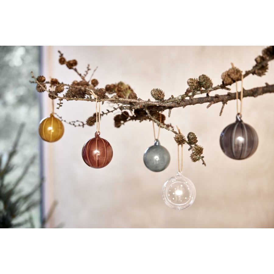 OYOY Natale Christmas Glaskugle 2 stk. �7 cm, Klar/Gr�n