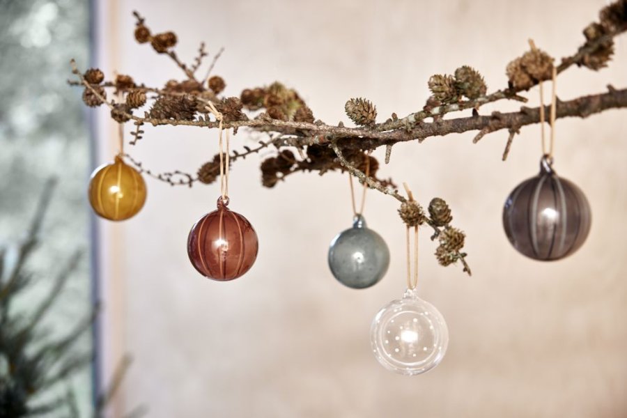 OYOY Natale Christmas Glaskugle 2 stk. �7 cm, Klar/Gr�n