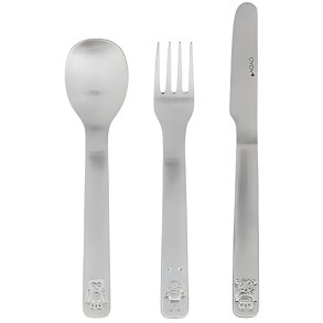 OYOY Mini We Love Animals Besteckset 3-teilig, Geb&uuml;rsteter Stahl