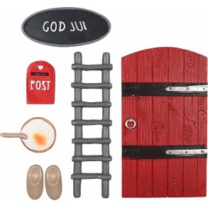 Det Gamle Apotek Kabouterdeursset 6 Dele H14 cm, Rood