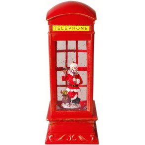 Det Gamle Apotek Glitterlamp Telefoonboks H26 cm, Rood