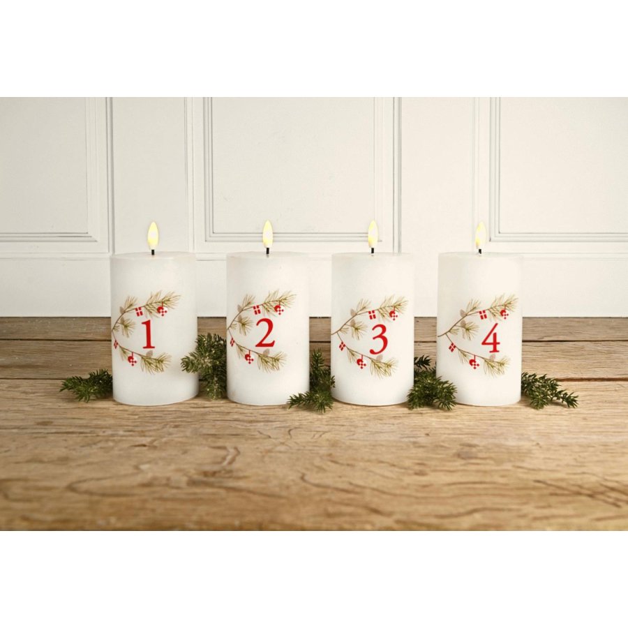 Det Gamle Apotek Adventskerzen 4er Set 7,5  H15,5 cm, Wei