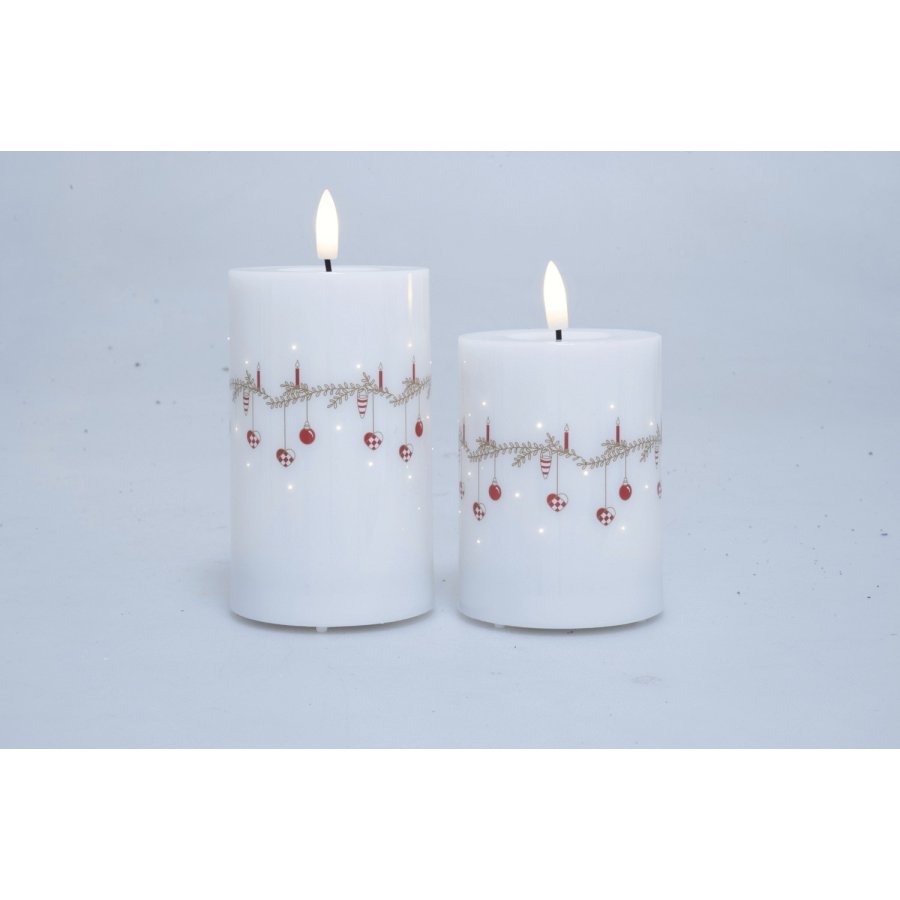 Det Gamle Apotek Blockkerze LED 2er Set 7,5 cm, Childrens Magic