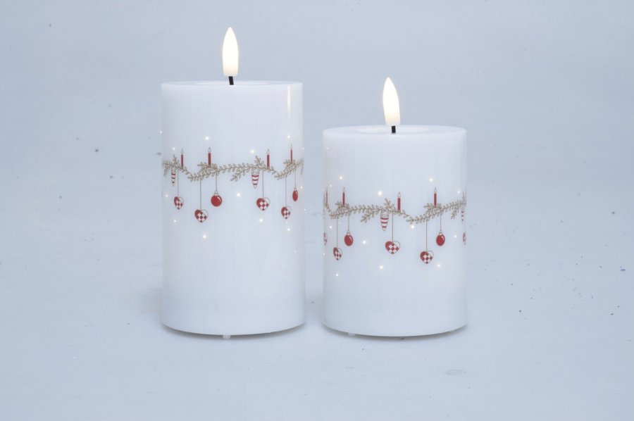 Det Gamle Apotek Blockkerze LED 2er Set 7,5 cm, Childrens Magic