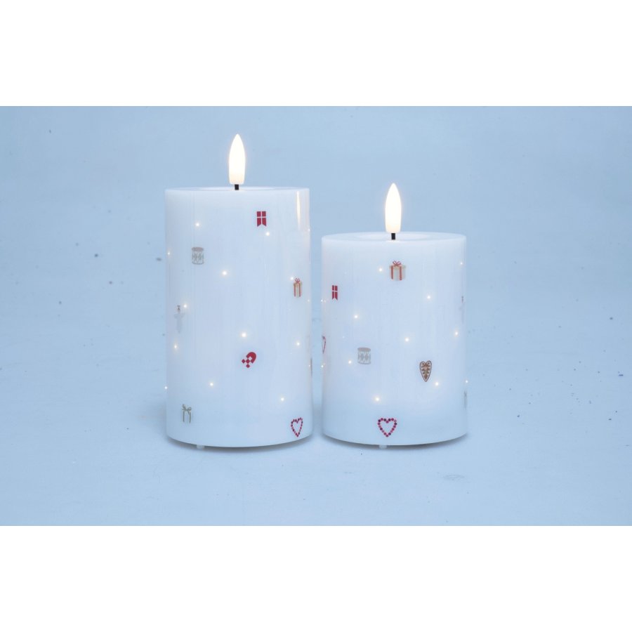 Det Gamle Apotek Stabkerze LED 2er Set 7,5 cm, Christmas Holidays