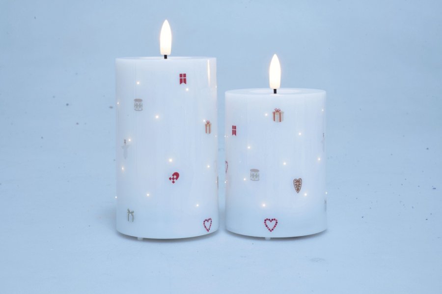 Det Gamle Apotek Stabkerze LED 2er Set 7,5 cm, Christmas Holidays