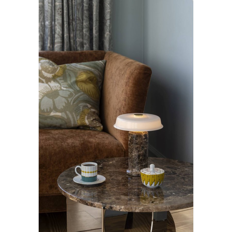Design By Us Trip No. 2 Tr�dl�s Bordlampe H22 cm, Dark Emperador/Opal