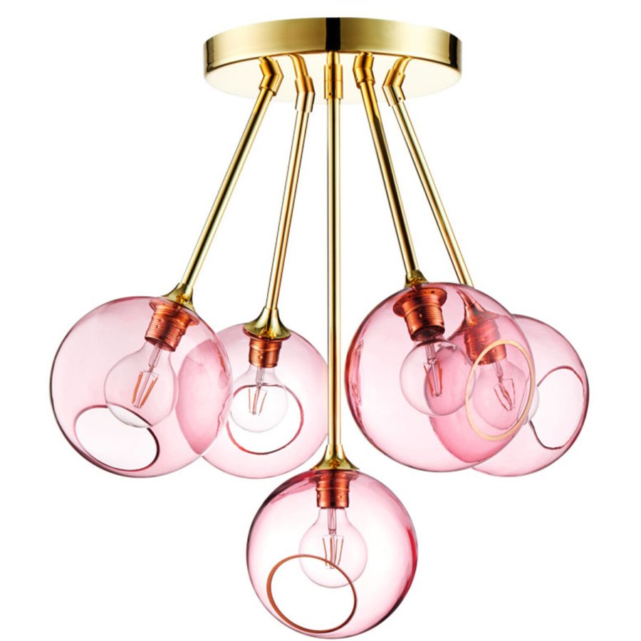 Design By Us Ballroom Molecule Plafond 68 cm, Rosa/Gold