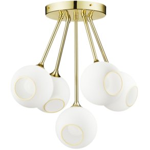 Design By Us Ballroom Molecule Deckenleuchte 68 cm, White Snow/Gold