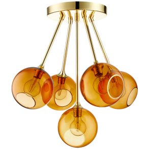 Design By Us Ballroom Molecule Deckenleuchte 68 cm, Bernstein/Gold