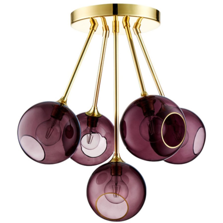 Design By Us Ballroom Molecule Deckenleuchte 68 cm, Purple Rain/Gold