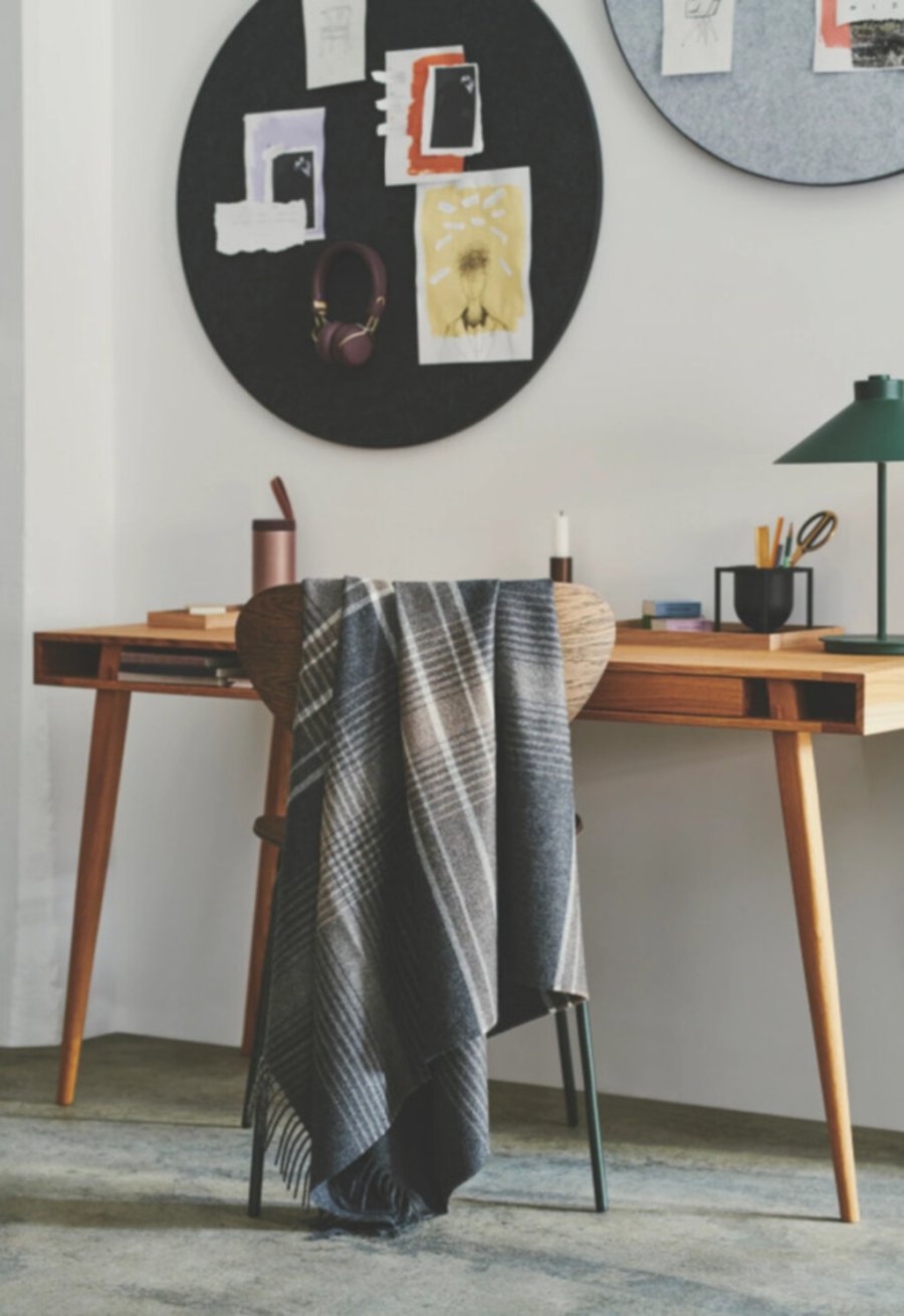 Silkeborg Uldspinderi Bogota Plaid 130x200 cm, M�rkegr�