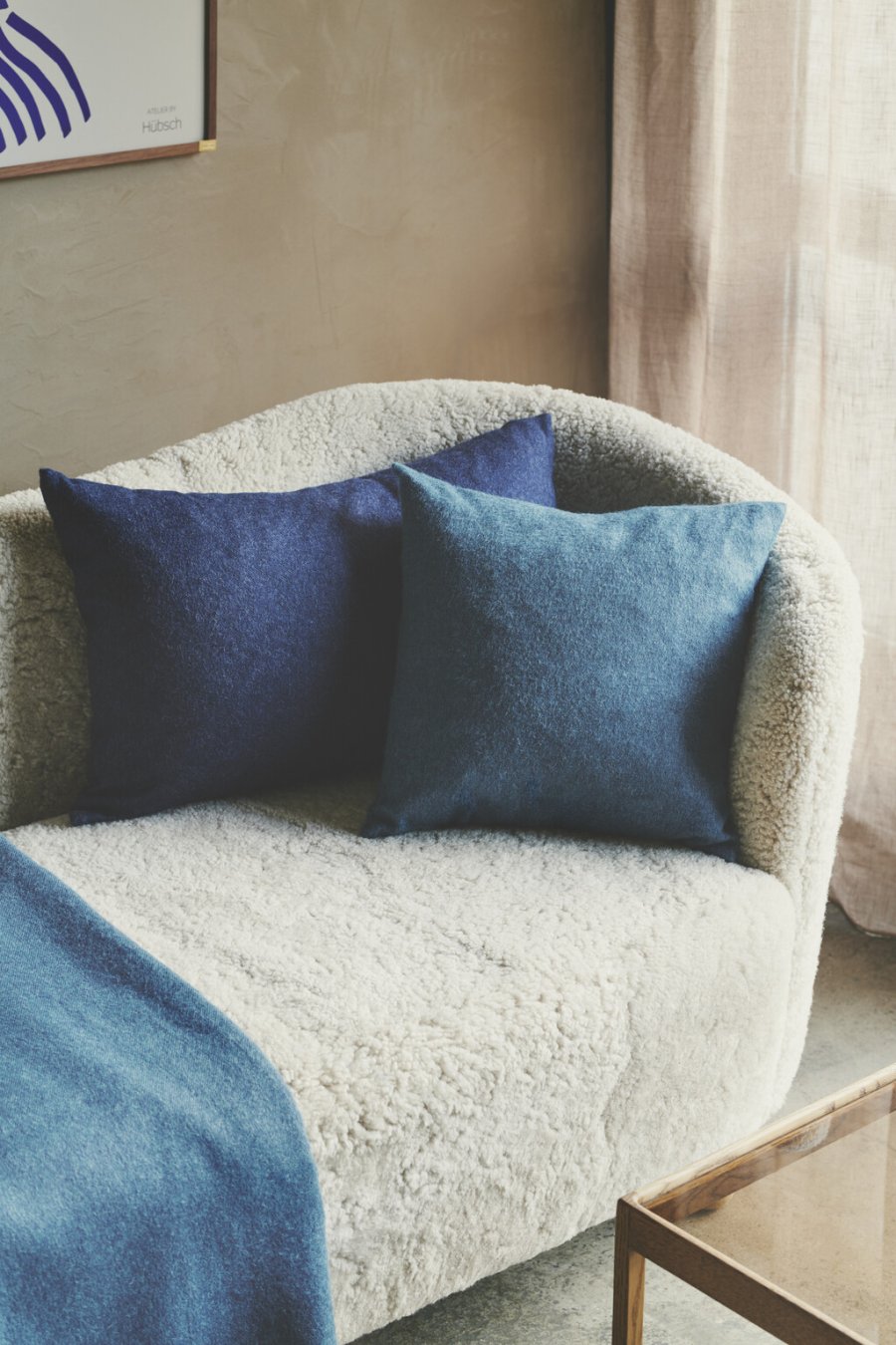 Silkeborg Uldspinderi Cusco Kissen 60x40 cm, Deeo Ocean Blue
