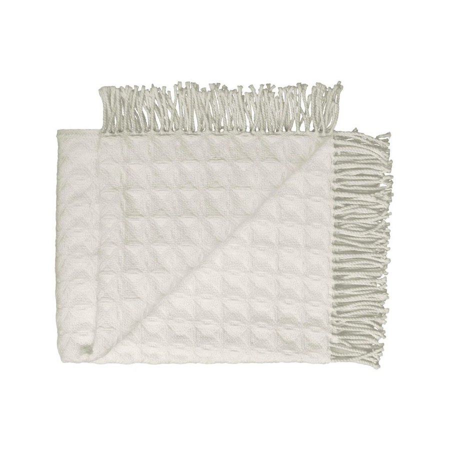 Silkeborg Uldspinderi Evelyn Geometric Decke 130x190 cm, Weiß