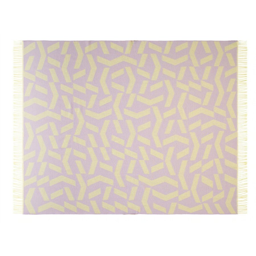 Silkeborg Uldspinderi Dashes Plaid 130x190 cm, Lilac Yellow