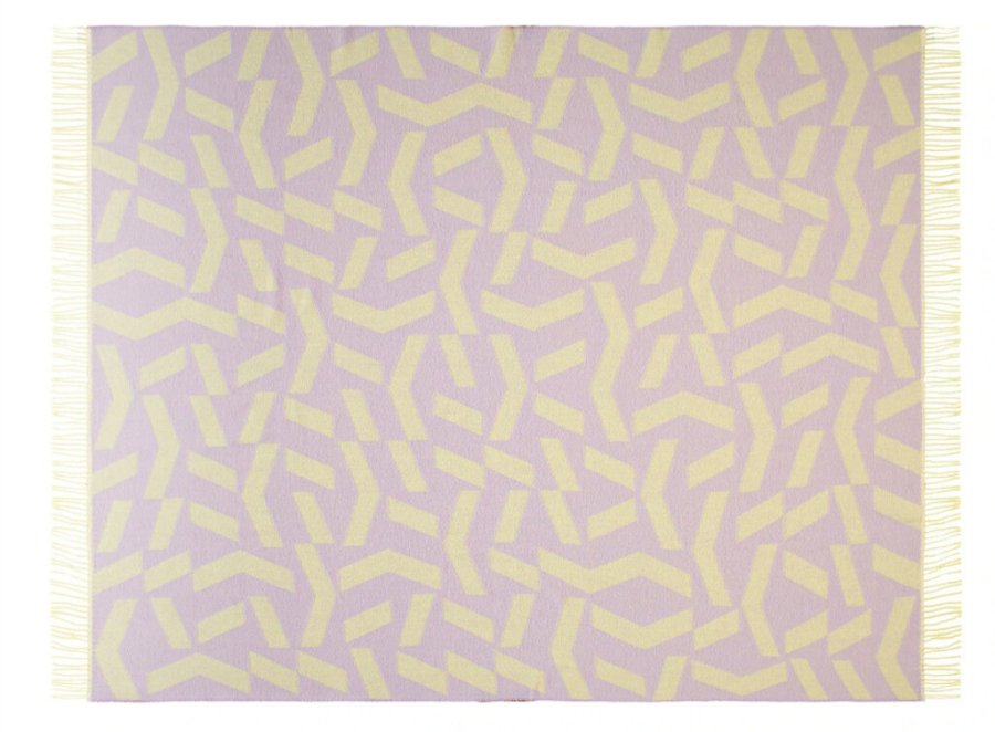 Silkeborg Uldspinderi Dashes Plaid 130x190 cm, Lilac Yellow