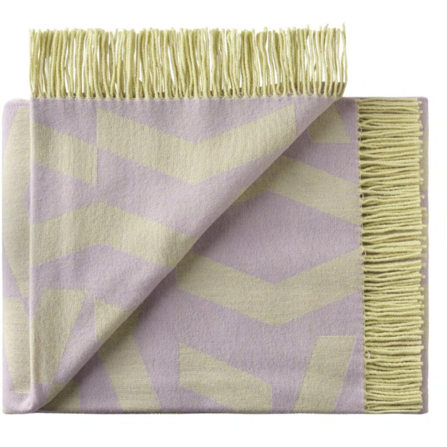 Silkeborg Uldspinderi Dashes Plaid 130x190 cm, Lilac Yellow