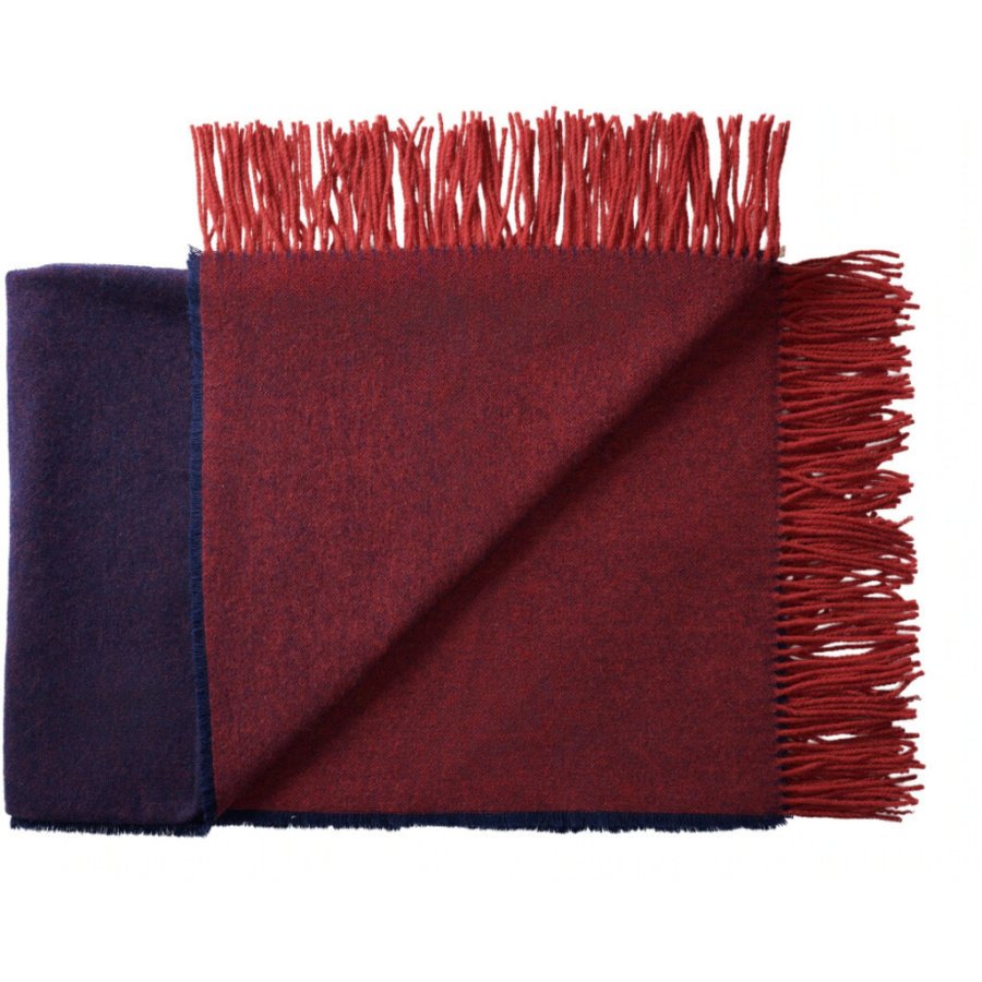 Silkeborg Uldspinderi Franja Plaid 170x140 cm, Burgundy Blue