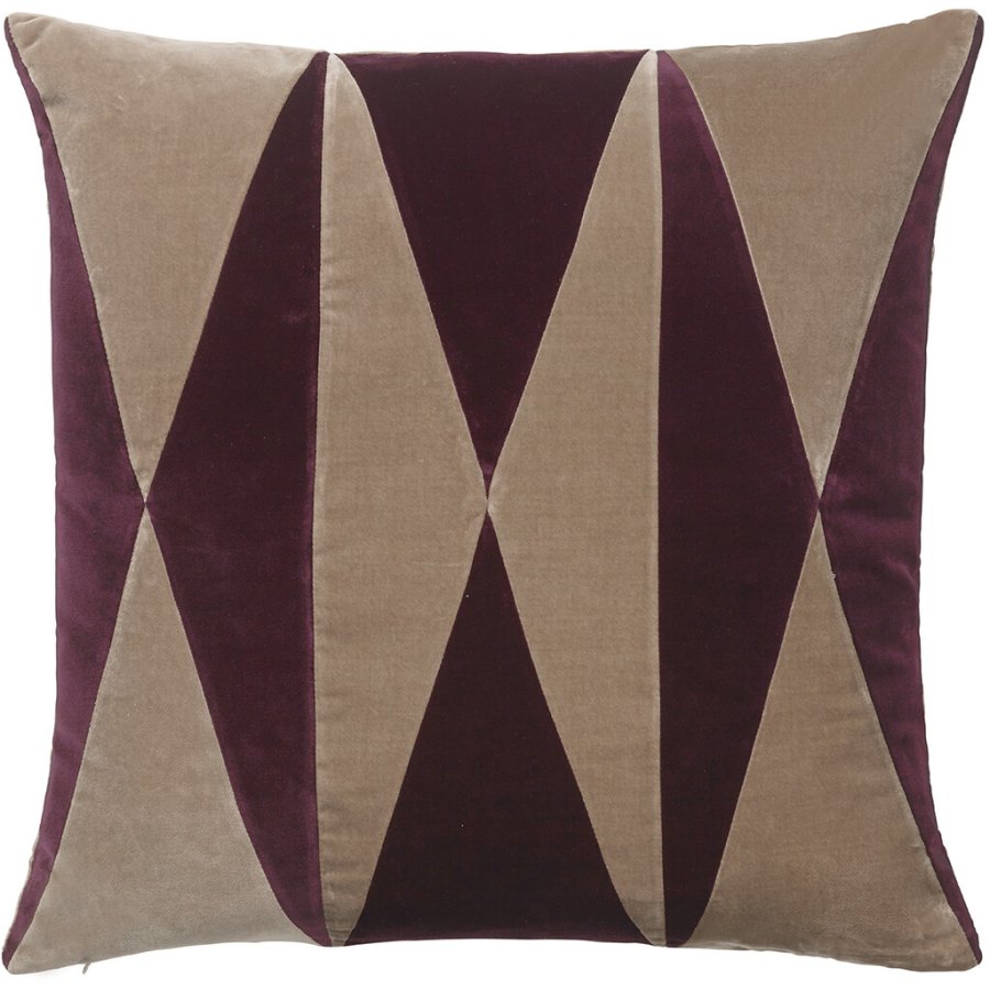 Christina Lundsteen Anneli Pude 55x55 cm, Aubergine/Taupe