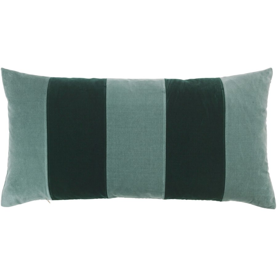 Christina Lundsteen Stripe Velvet Pude 40x80 cm, Pale Blue/Emerald