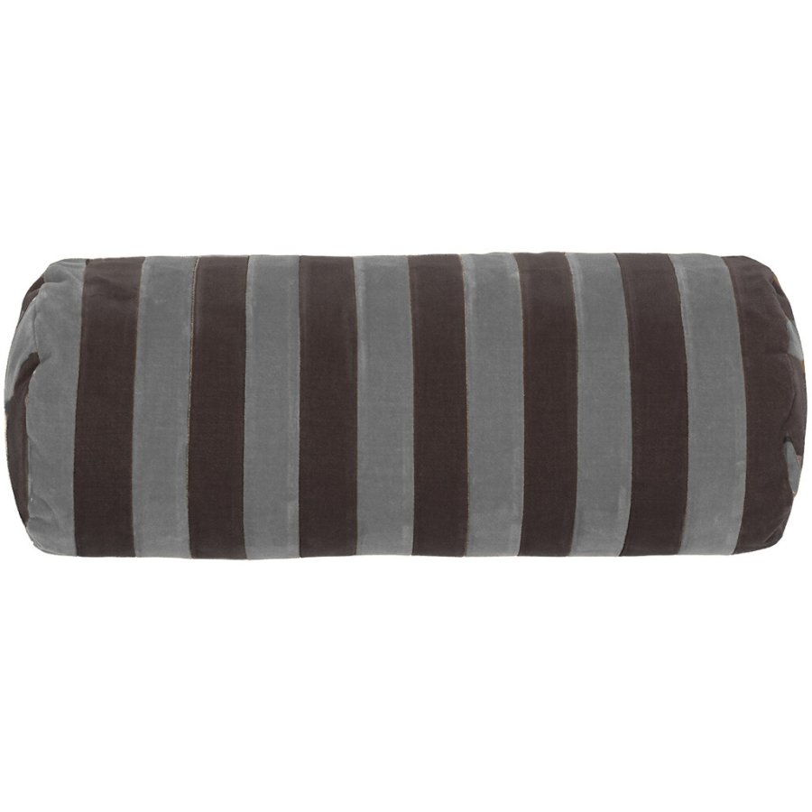 Christina Lundsteen Stripe Bolster Pude 14x40 cm, Steel Grey/Chocolate