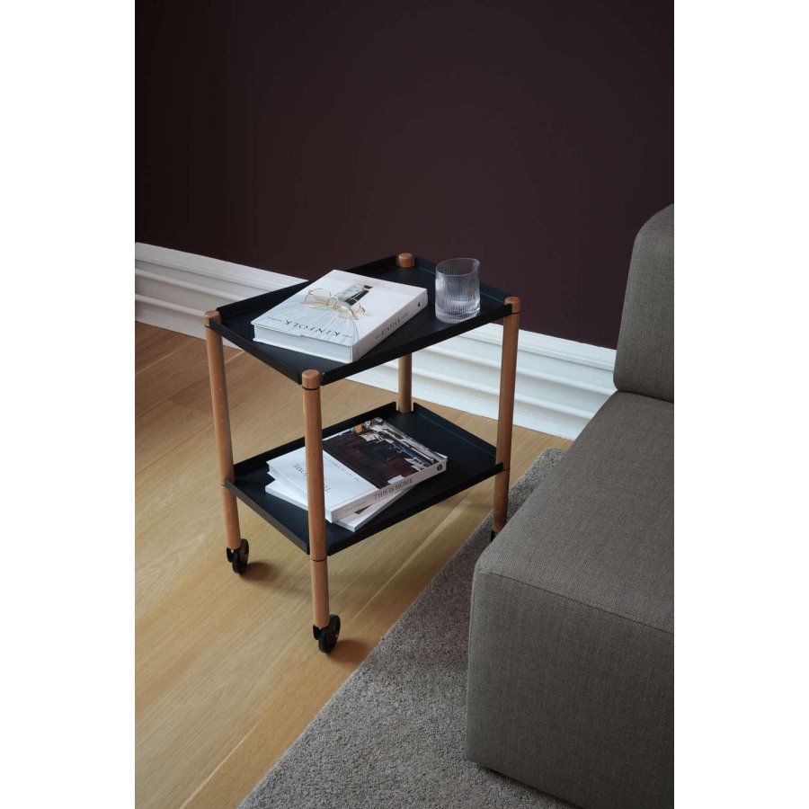 Andersen Furniture Connect Rolltisch H63 cm, Schwarz/Gelte Eiche