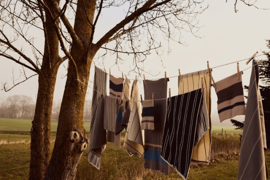 Andersen Furniture Kchentuch 50x80 cm, Beige/Blau