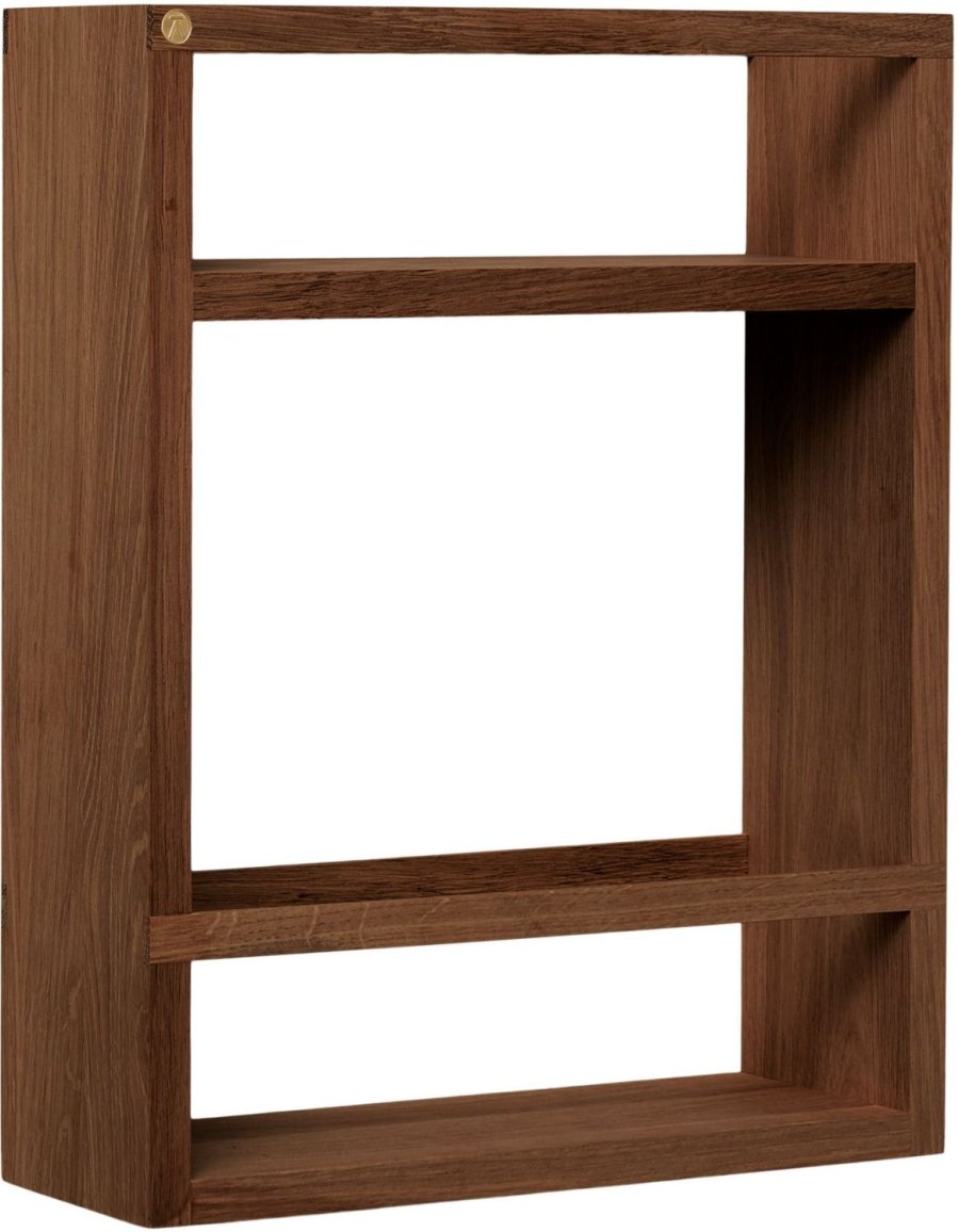 Andersen Furniture Cube Wandregal 36x45 cm, Ger&auml;uchertes, Ge&ouml;ltes Eichenholz