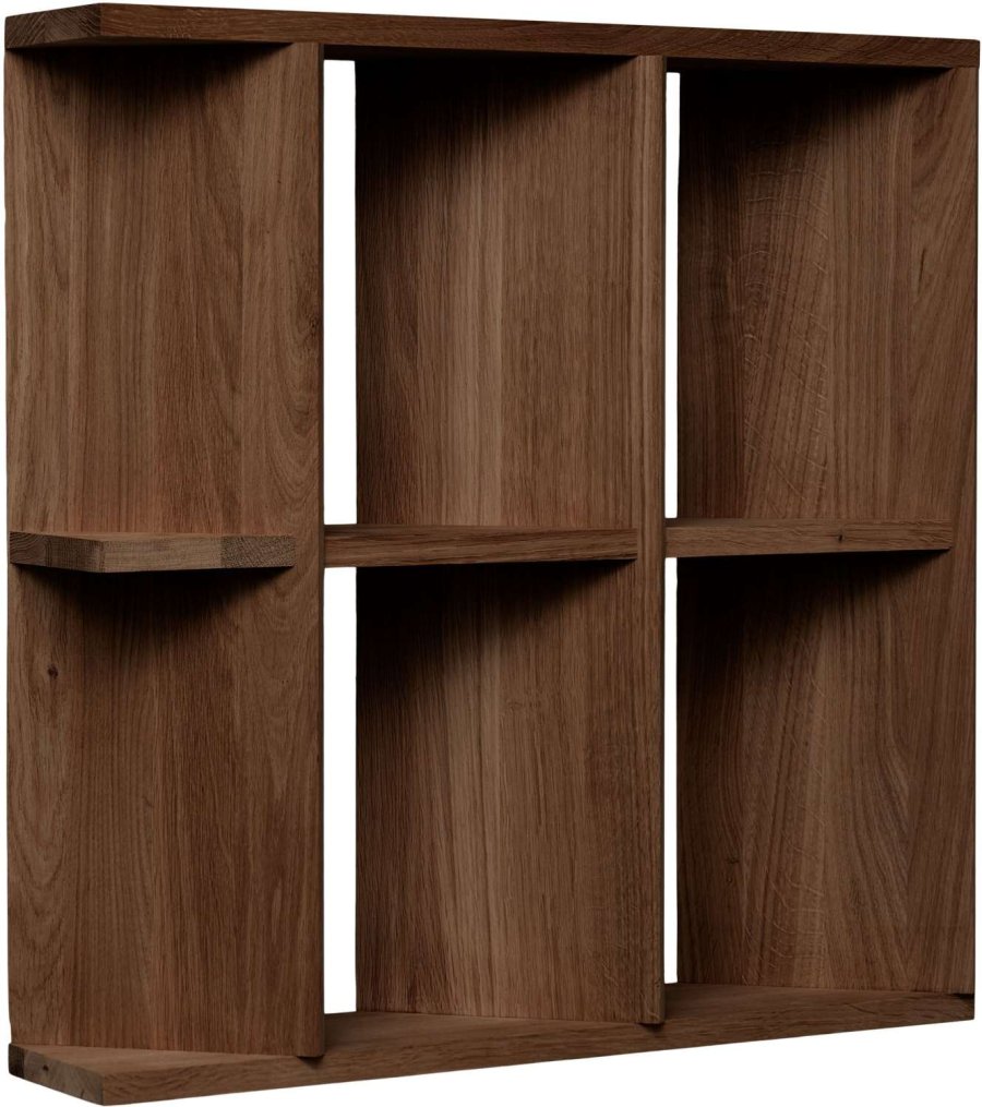 Andersen Furniture Fold Wandregal 60x60 cm, Ger&auml;uchertes, Ge&ouml;ltes Eichenholz