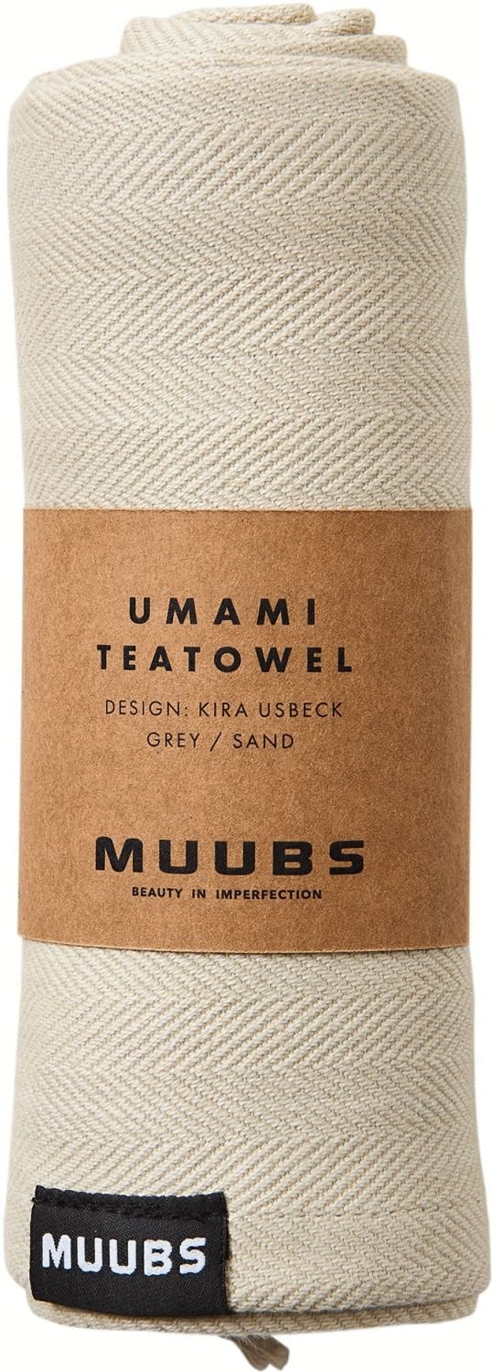 Muubs Umami Geschirrtuch 50x70 cm, Grau/Sand