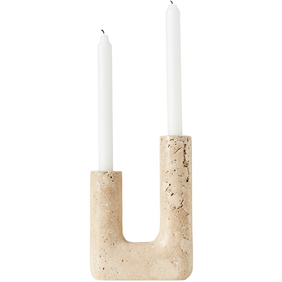 Muubs Minerva Kerzenstnder H20 cm, Travertine