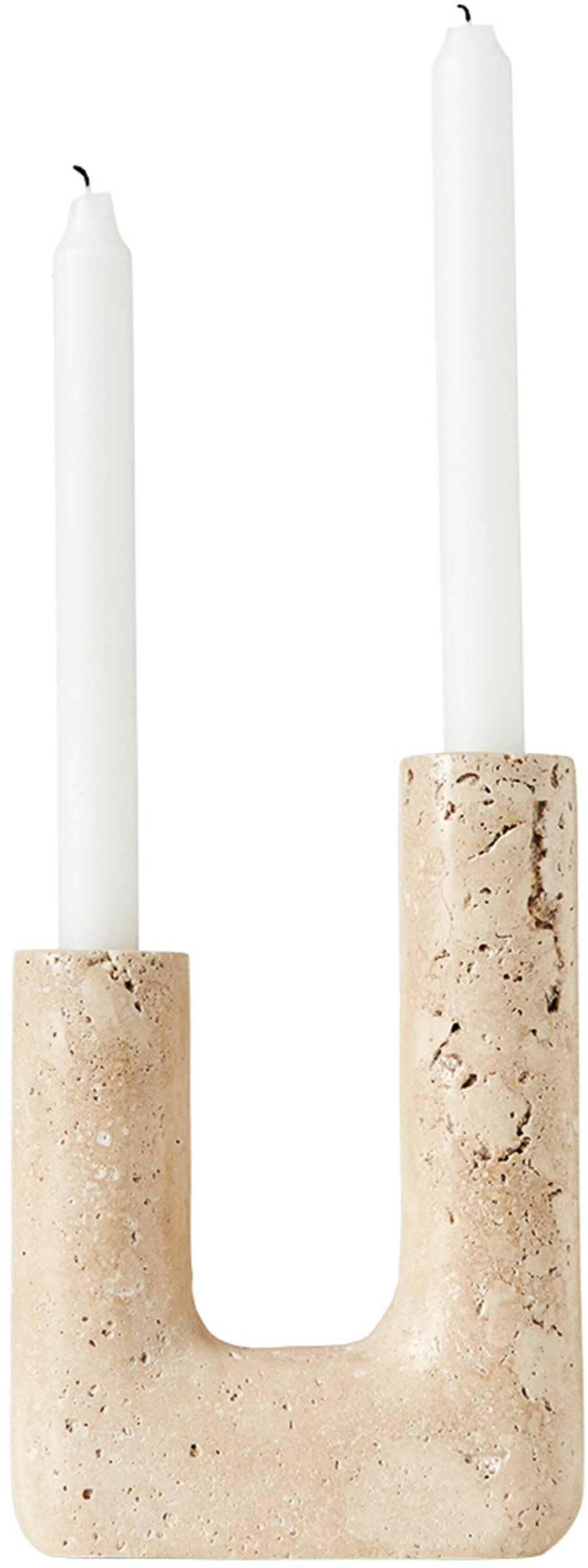 Muubs Minerva Kerzenstnder H20 cm, Travertine