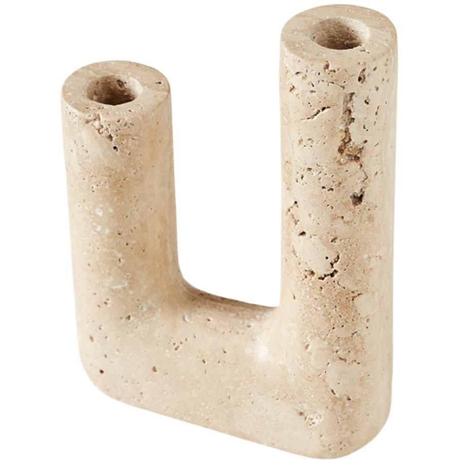 Muubs Minerva Kerzenstnder H20 cm, Travertine