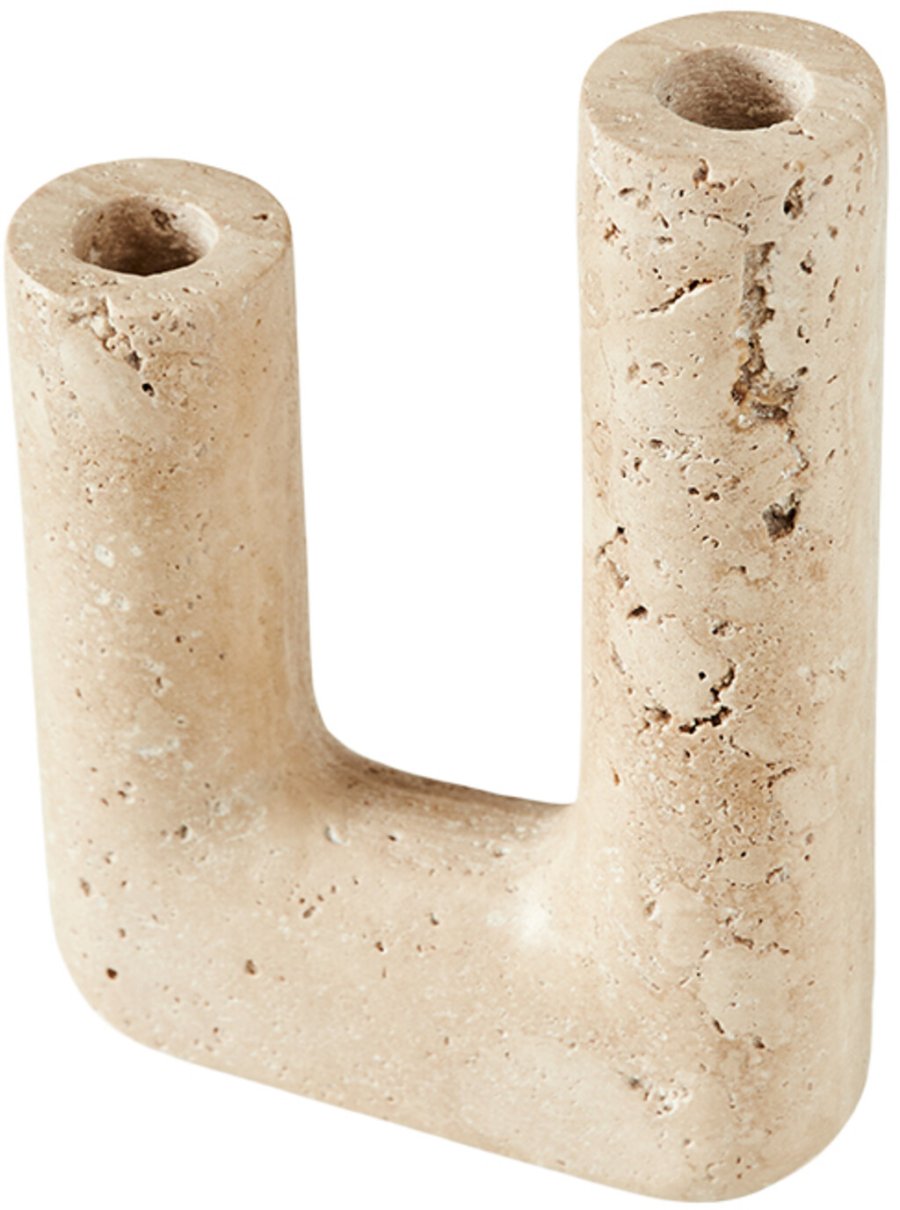 Muubs Minerva Kerzenstnder H20 cm, Travertine