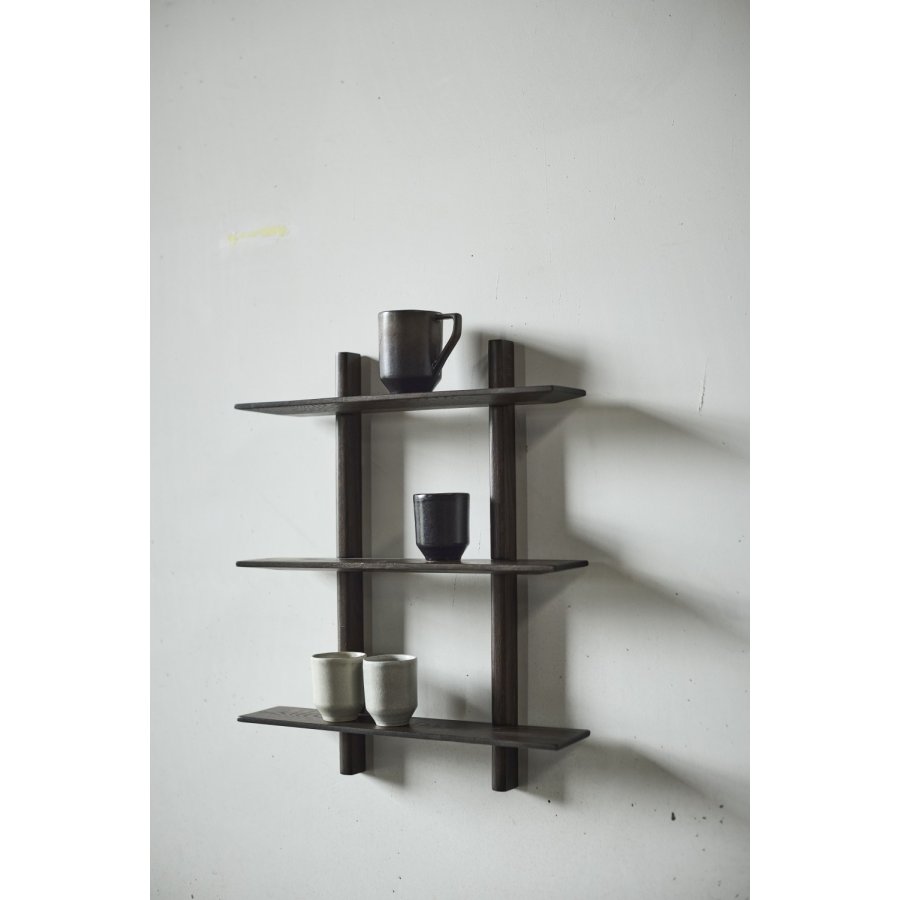 Muubs Noir Wandregal 50x60 cm, Dunkel Gebeizte Eiche