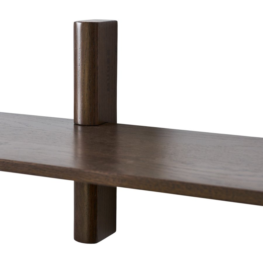 Muubs Noir Wandregal 20x90 cm, Dunkel Gebeizte Eiche