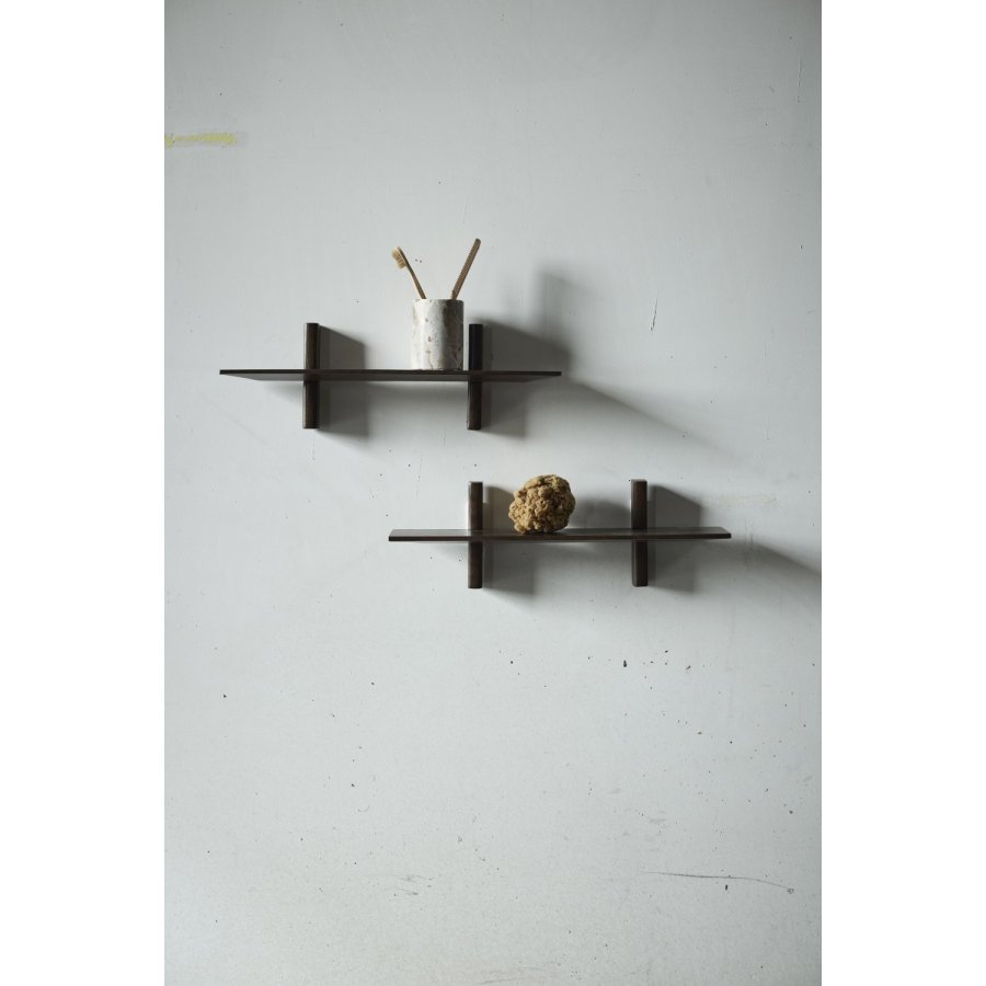 Muubs Noir Wandregal 12x50 cm, Dunkel Gebeizte Eiche