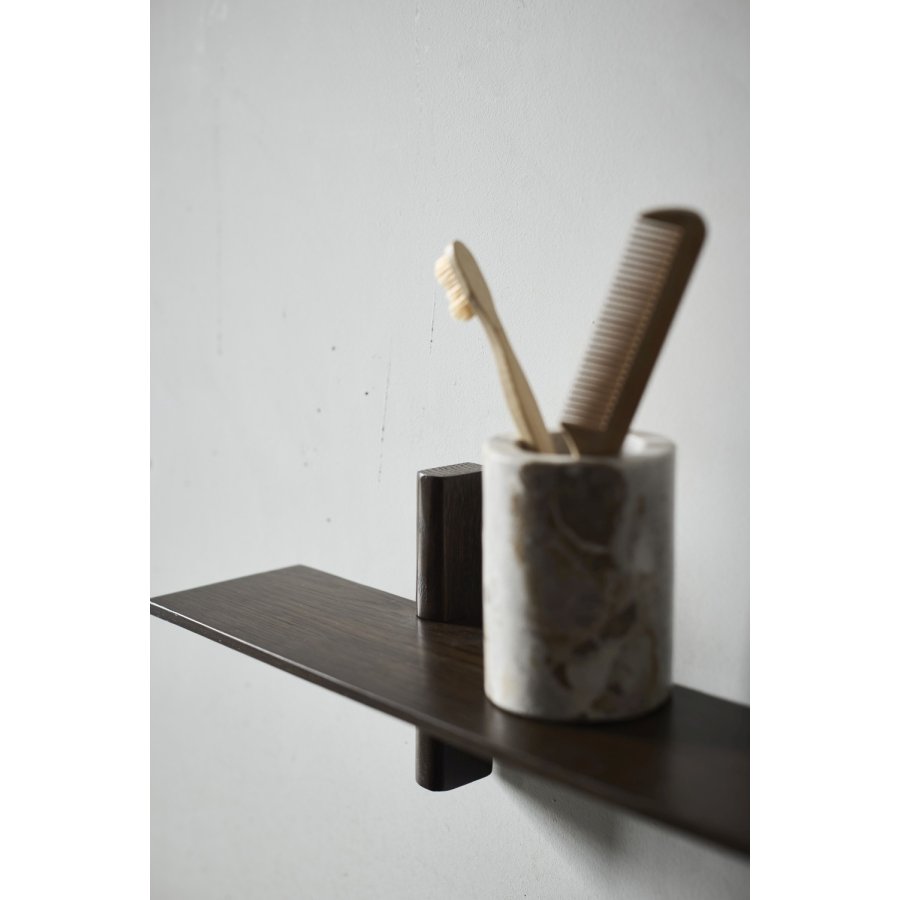 Muubs Noir Wandregal 12x50 cm, Dunkel Gebeizte Eiche