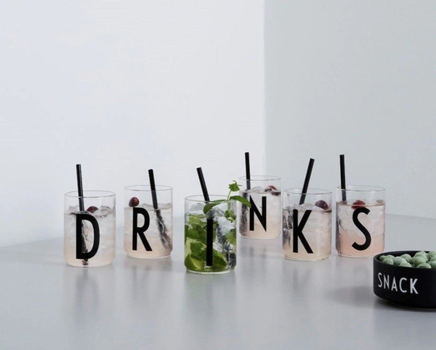 DESIGN LETTERS Personlige Drikkeglas X, Klar