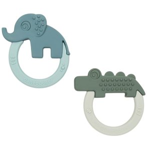 Done by Deer Deer friends Gebotsring 2er Set, Grn/Blau